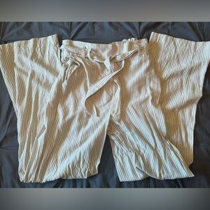 Maurices S cream with khaki stripe pants